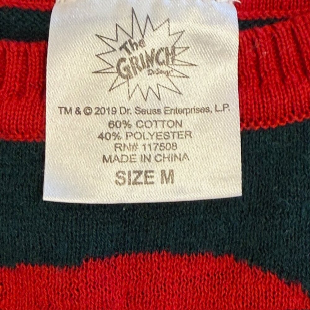 Dr. Seuss The Grinch Ugly Christmas Sweater,  Junior Sz Medium “Naughty” - Picture 4 of 10